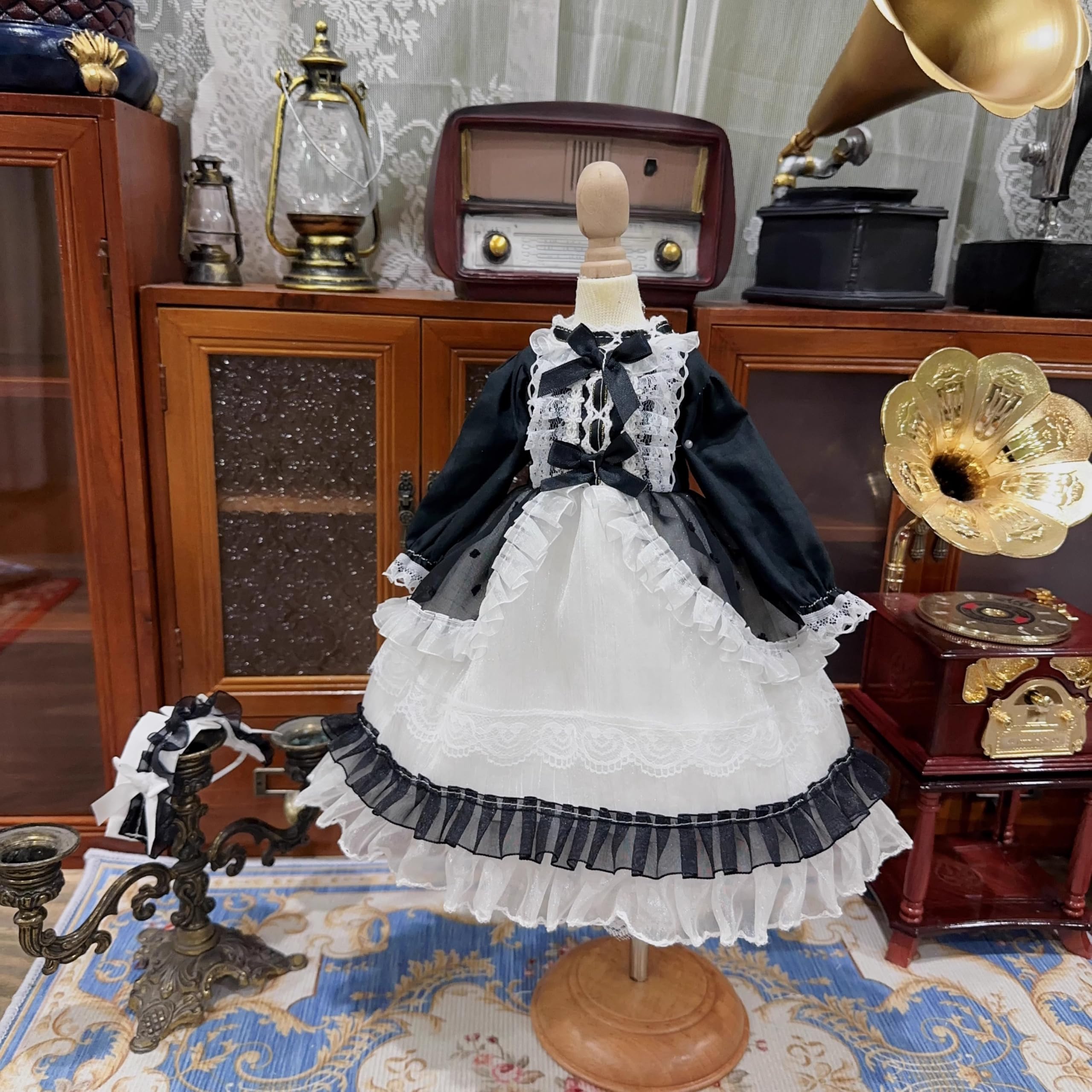 

ХАМРЕТИППЗ BJD Кукла на шарнирах Кукла-платье Костюм для куклы Одежда горничной Кукла на шарнирах Наряд Милая Черная горничная Милая юбка принцессы и тело нет чёрный