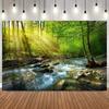 Waterfall Forest Mountain Scenery Photo Backdrop Natural Landscape Spring Portrait Shooting Home Decor Photography Background8