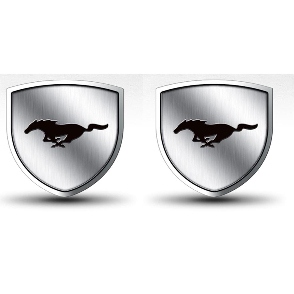KLYD4 Car Styling Metal Side Front Fender Trunk Shield Badge Stickers For Ford Mustang Focus Mondeo Kuga Fiesta MK7 Escort Edge S-max