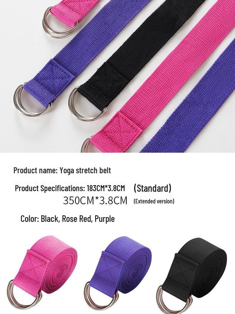Adjustable Pure Cotton Yoga Stretch Strap for Fitness & Shoulder Opening