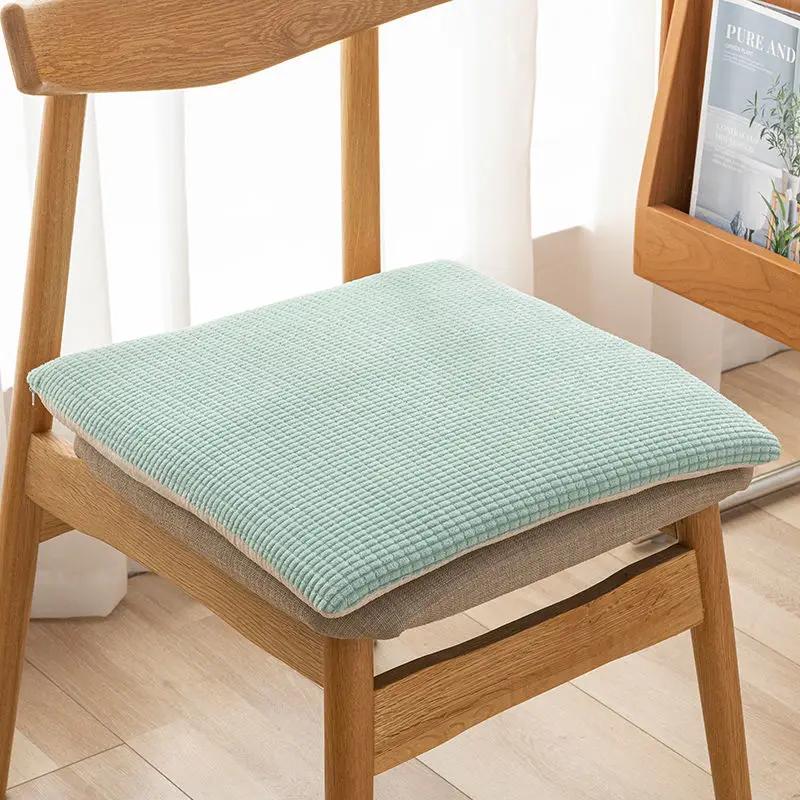Four Season Universal Thicken Office Sedentary Stool Pad Simple Solid Color Home Square Seat Mat Non-slip Dining Chair Seat Mat