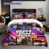 Vibes Vice City Crime Glamour Three-piece Set (1 * Duvet Cover + 2 * Pillowcase, Without Core) 2D Flat Bedding Set Soft and Comfortable
