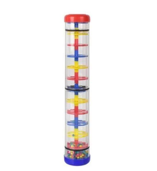 Baby Rain Stick Rainbow Hourglass Rain Music Instrument Toys Rattle Baby Educational Montessori Sensory Toy for Kids 6 12 Months