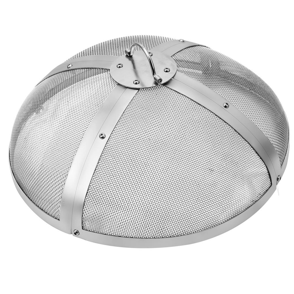 VEVOR Fire Pit Spark Screen Round 20", Reinforced Heavy Duty Steel Metal Cover, Outdoor Firepit Lid