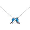 KELITCH Initial Choker Necklace, Synthetic Opal Extendable Angel Wing Necklace (Blue)