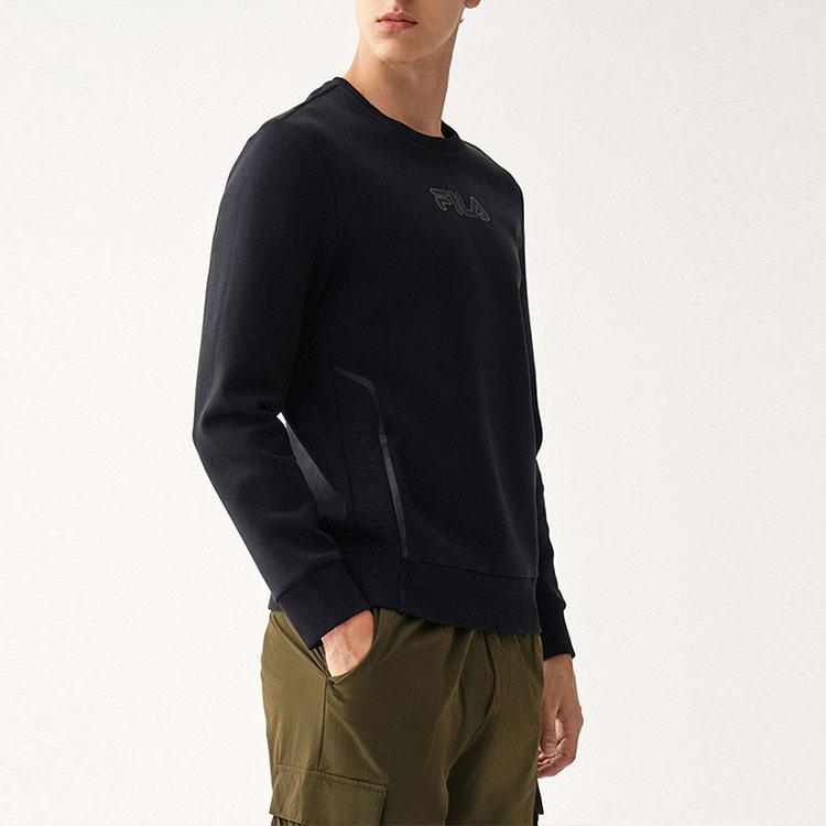 Fila Logo Pullover Sweatshirt Men Sweatshirts Black F61M148210FBK