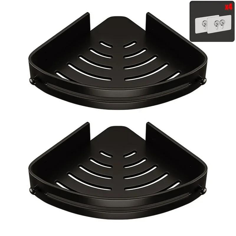 Three Layers Bathroom Nail-free Shelf Shower Corner Shelf Plastics Shampoo Shelf Shower Supply Storage Bathroom Accessories