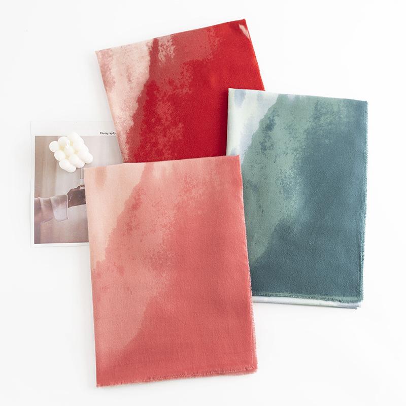 This Is A New Autumn and Winter Fashion Commuting Scarf In Gradient Color Featuring A Faux Cashmere Look and An Elegant Ladylike Style Shawl for Women