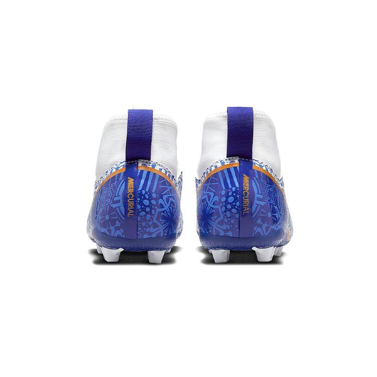 Nike Mercurial Superfly 9 Jr Zoom Assassin 15 Academy CR7 AG Artificial Ground Cushioning Mid-Top Soccer Shoes Kids Soccer Shoes Blue White DQ5322-182