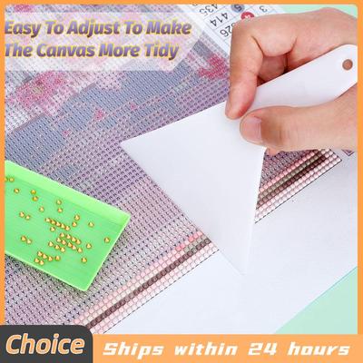 5D DIY Diamond Painting Ruler And Fix Tool Set with 400 Blank Grids Diamond Art Paint Fix Tool DIY Drawing Ruler for Beginners