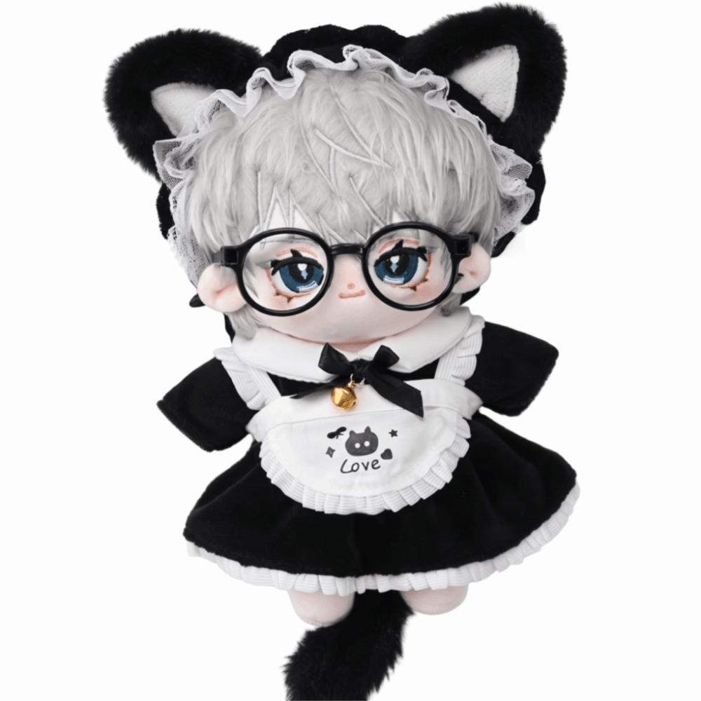 Bow Skirt Outfit Mini Maid Dress Cat Little Maid Plush Doll Clothes  For 10/20cm Doll