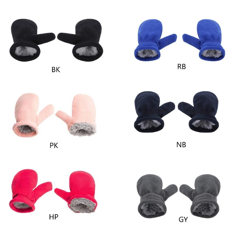 2-4Y Fleece Mitten Kids Winter Kids Mittens Plush Thick Warm Toddler Gloves Plush Gloves Mitts Kid Cycling Gloves