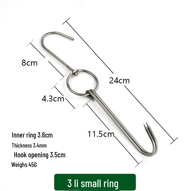 Stainless Steel Double Hook for Roast Duck, Chicken, and Pork - Commercial Oven Tool.