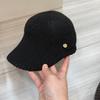 Korean Internet celebrity temperament metal standard equestrian cap winter wool knitted thermal cap casual versatile baseball cap