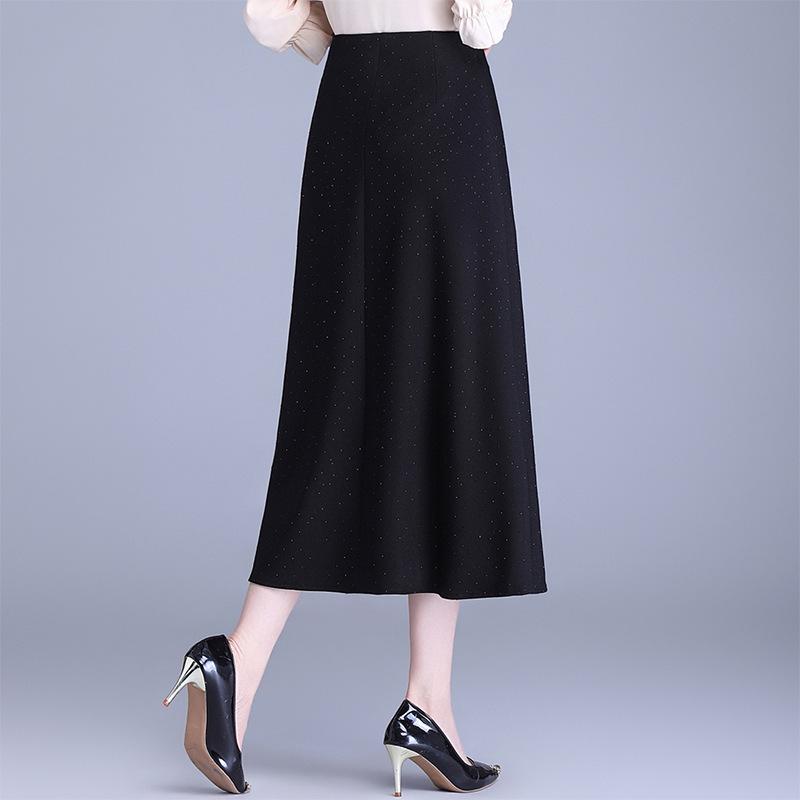 2026 Spring Starry Sky High-Waisted A-Line Midi Skirt for Women
