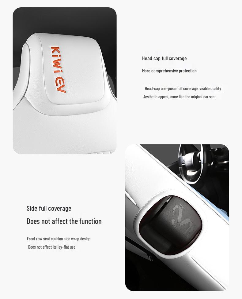 Cartoon Car Seat Cushion for Baojun EV5 with Leather Seat Cover