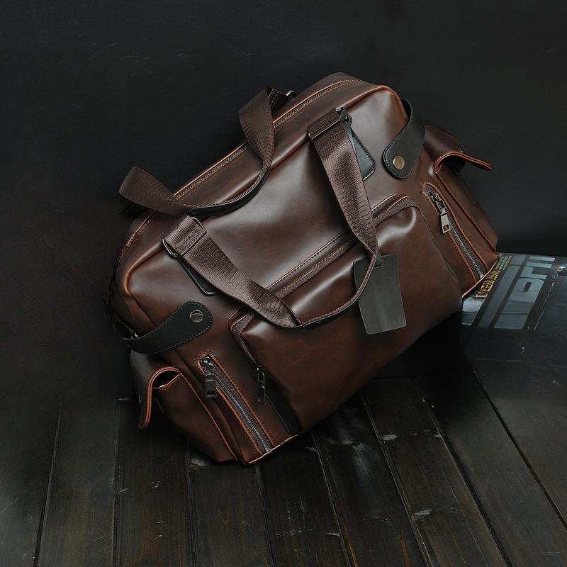 The New Crazy Horse Leather Korean Men's Bag Casual One-shoulder Messenger Bag Handbag Travel Bag Large-capacity Men's Trendy Bag