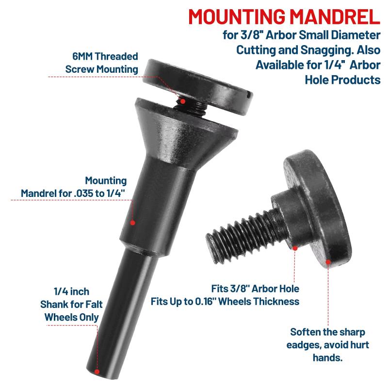 Mounting Mandrel For Cut Off Wheels 6Mm 9.5Mm Hole Grinding Disc For Die Grinder Rotary Tool