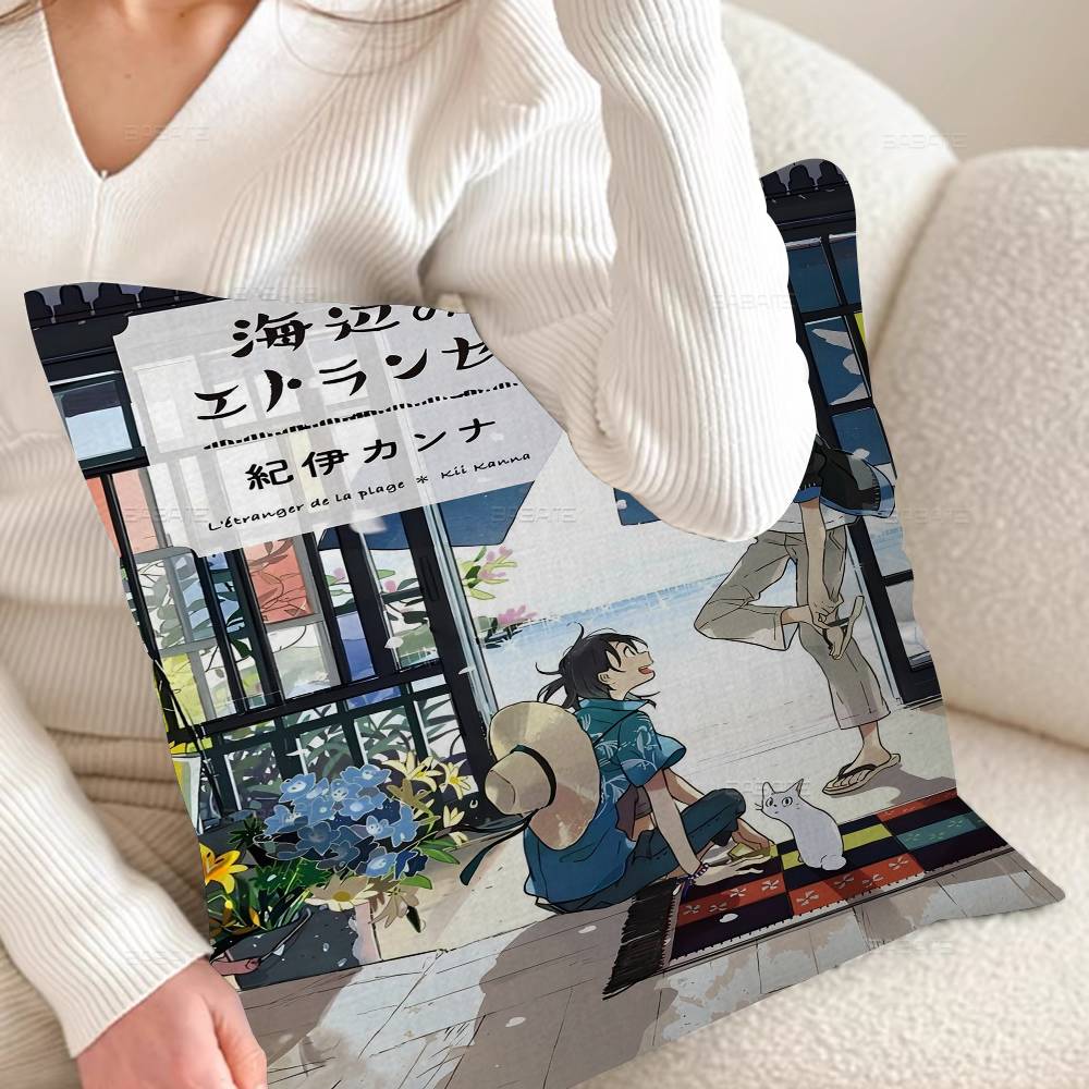 Anime Letranger Series Boy Pillow Cushion Cover Pillowcase Living Room Sofa Home Decor Customized
