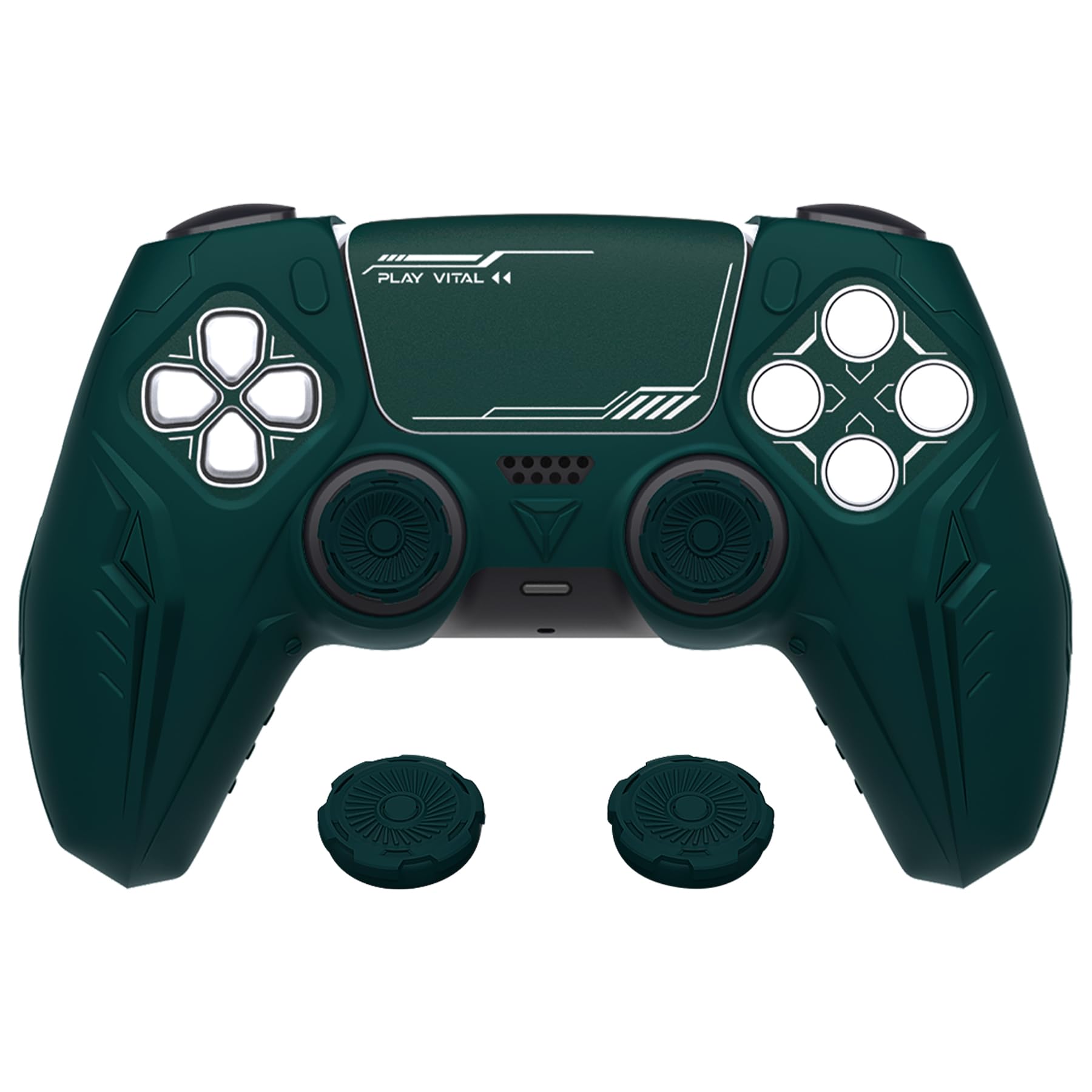 

PlayVital Grip Cover for PS5 Premium Silicone Cover for Cyber Mecha Design Protective Cover for Compatible with PS5 Official Charging Dock with the