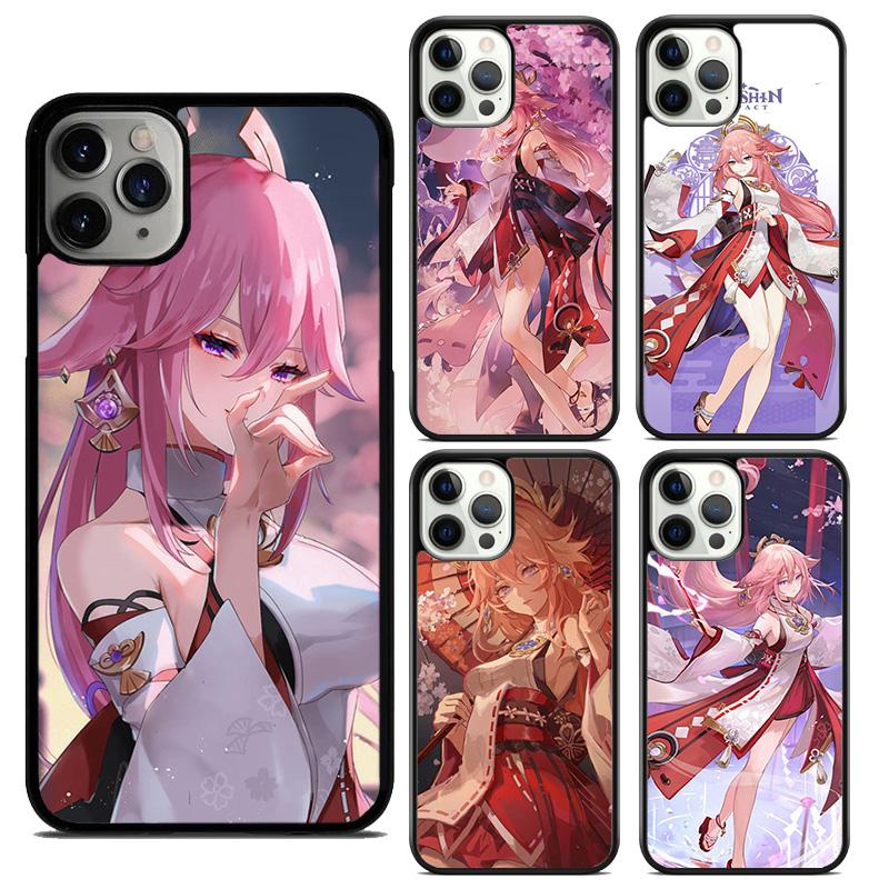 Genshin Impact Yae Miko Phone Case Cover For iPhone 17 Air 16 15 14 plus 12 13 pro max coque Shell Fundas