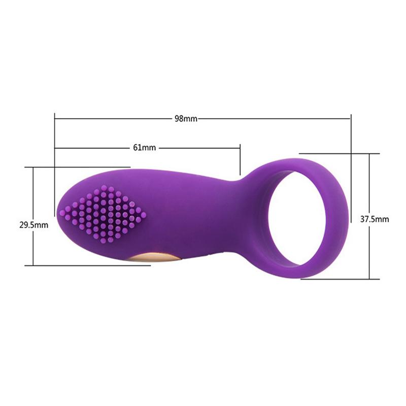 Time Delay Vibrating Ring with Massager Brush Silicone Sex Toys Quiet USB Charged Penis Vibrator Rings 12 Speeds