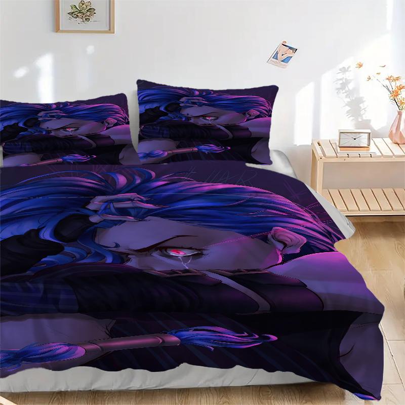 3Pcs Blue Hair Warrior Bedding Sets For All Sizes New 3D Printed Bed Cover Comforter Duvet Cover Pillowcase Bedroom Decoration