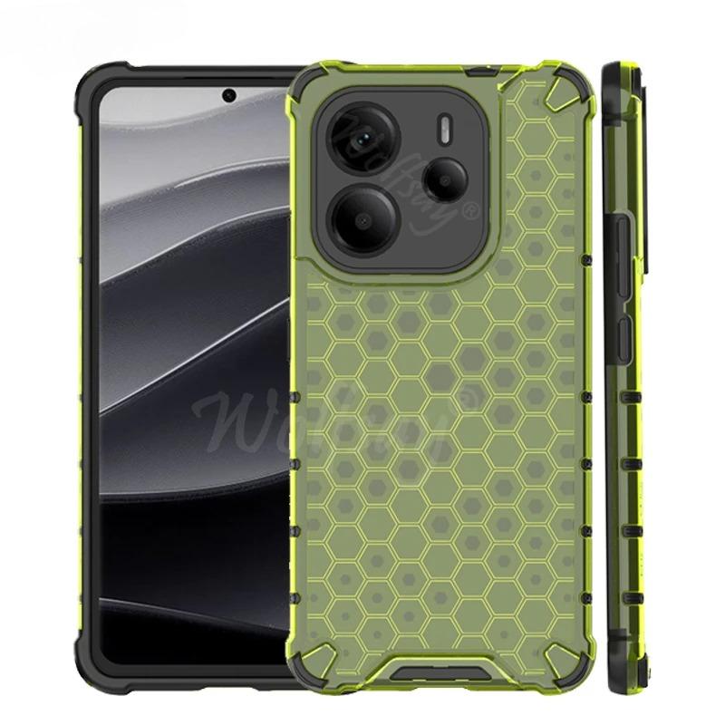 Shockproof Transparent Case For Redmi Note 14 4G Honeycomb Armor Full Back Case Redmi Note 14 4G Case Cover For Redmi Note 14 4G