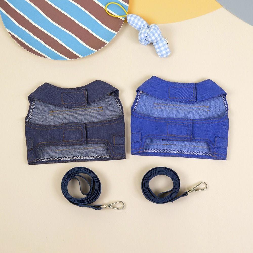 Easy On and Off Dog Vest Adjustable Puppy Harness Dog Cowboy Clothes for Small Medium Dogs