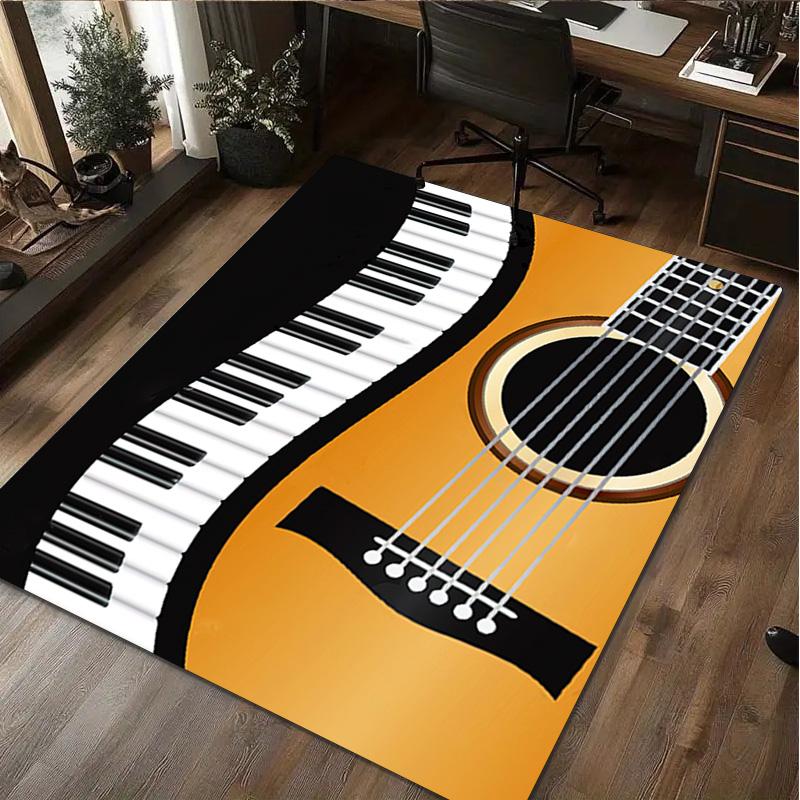 1Pc Guitar Print Rug - home decoration Carpet For Living Room Bedroom Flooring Computer Chair Area Rug