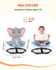 Kinder-Drehstuhl, Belastbarkeit 100 kg, Sensorischer Drehstuhl in Elefantenform, Sensorischer Spielsitz für autistische Kinder mit rutschfester Metallbasis, Kleinkind Sit &