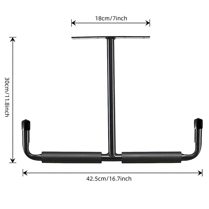 Metal T-Shaped Hook Ceiling Fishing Rod Bicycle Stand Kayak Skateboard Iron Wall Hanging Display Storage Rack