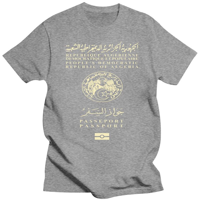 

Summer Fashion Funny Mens Clothing AlgerianPassport Tshirt T Shirt Morocco Algeria Africa Patriotism I Love Algeria Oran L