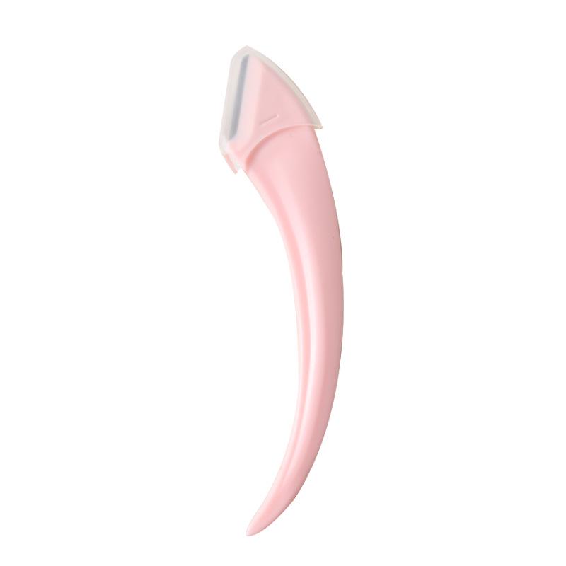 Pink Eyebrow Trimmer Set: Anti-Scratch Razor & Scissors for Beginners