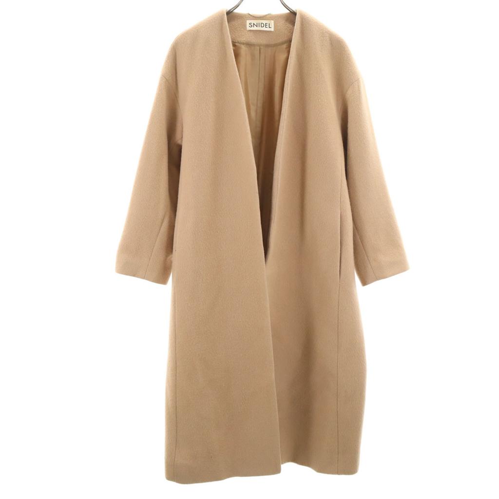 SNIDEL Feito no Japão casaco de mistura de lã e caxemira bege Feminino Usado