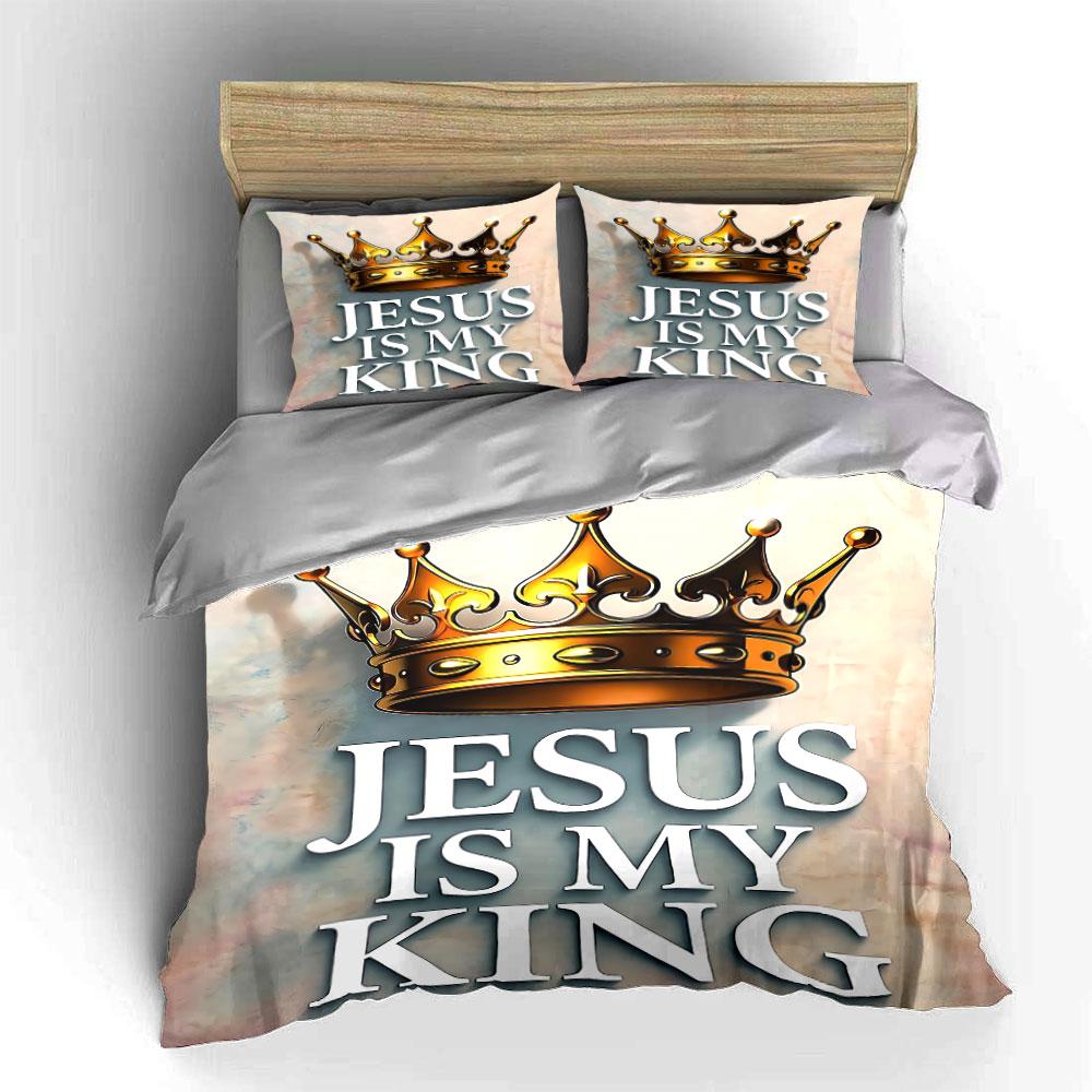 Jesus Is My King Bedding Set Bedding Duvet Cover Set Duvet Cover Pillowcases (1 * Duvet Cover 2 * Pillowcases, without duvet insert)