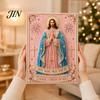 3D Pearl Texture Art Mary Painting Kit, Divine Mercy Jesus Holy Religious Beginner Kit Faux DIY Craft Set for Adults Beginners Christian Wall Decor