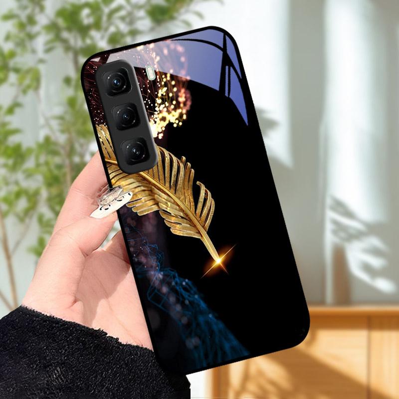 Für Infinix Hot 60 60i 60Pro Pro Plus Hülle X6886 Mode Luxus Gehärtetes Glas Handyhülle Für Infinix Hot60 Pro Plus Schutzhülle