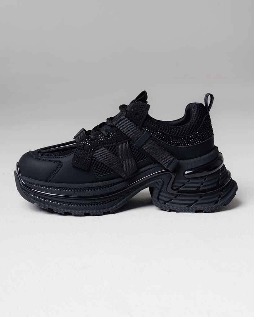 Кроссовки женские Suny Liana 1273 36 черные кожа сетка