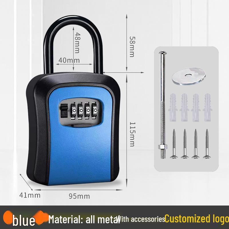 Wall-Mounted Key Lock Box for Temporary Sites with Peephole - No Drill Installation
