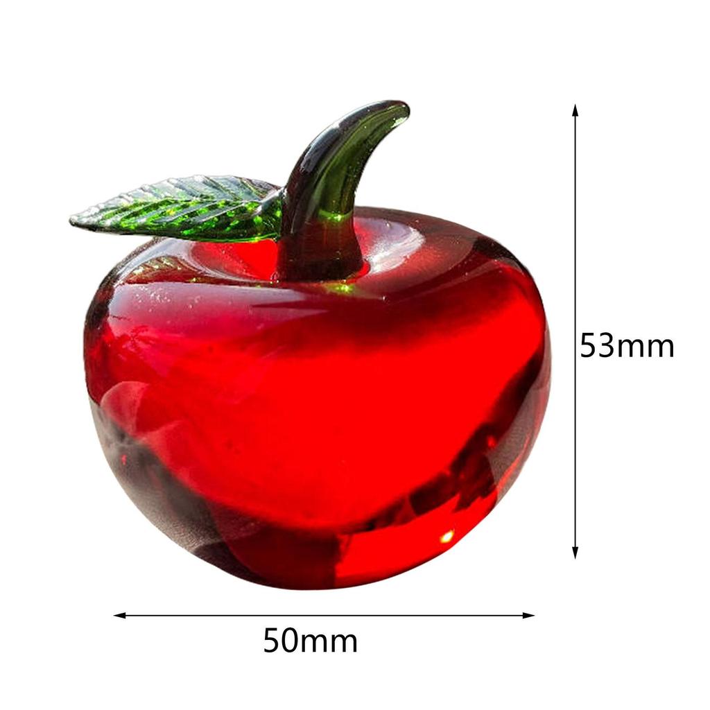 Fruit Statue Sculpture Glass Crafts Gifts Ornament Coffee Table Embellishment Desktop Decoration for Car Dashboard Bedroom