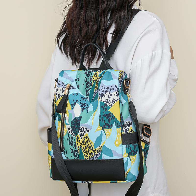 Multi-Purpose Print Backpack Women's Shoulder Bag Large Capacity Multi-Functional Anti-Theft Schoolbag