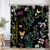 Blumen-Duschvorhang Bunter Blume Gänseblümchen Löwenzahn Mohnblume Blatt Kraut Pflanze Badezimmer-Dekor Ölgemälde Duschvorhang