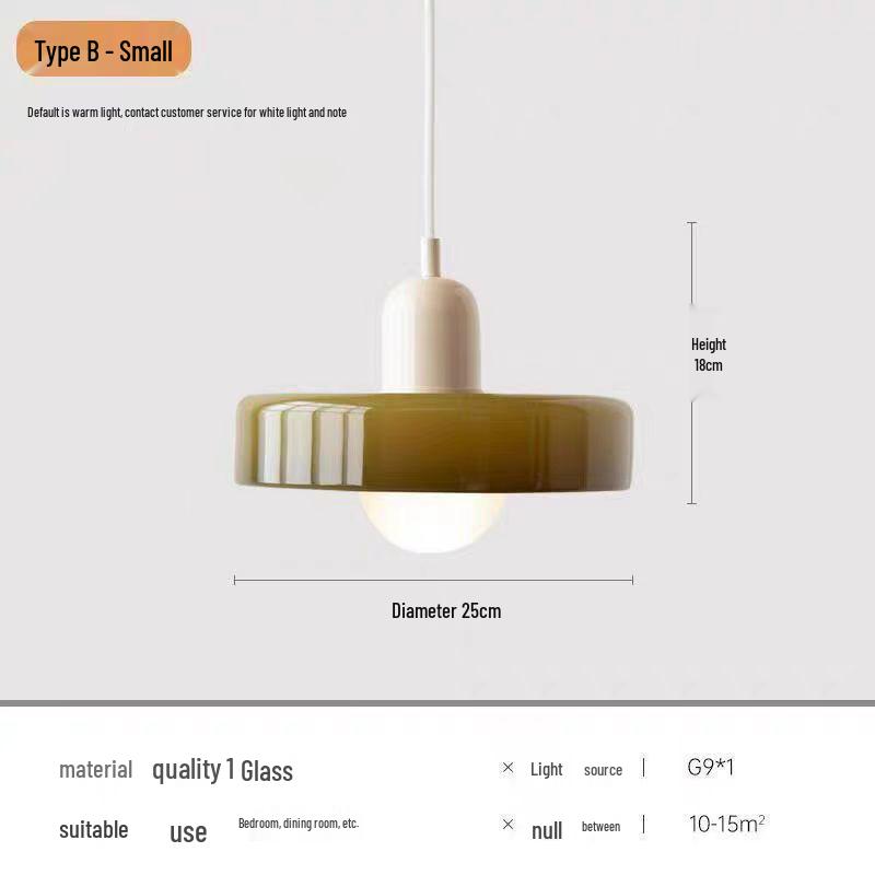 Vintage Memphis Green Glass Pendant Lamp - Modern Bauhaus Bedside Chandelier