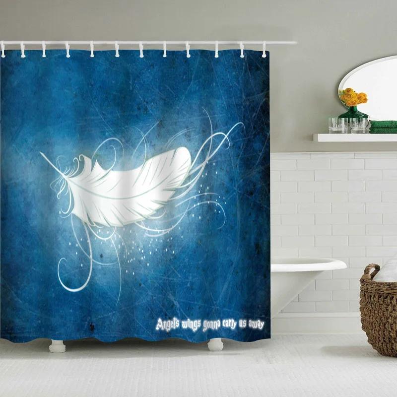 

3D Colorful Feather Shower Curtain Peacock Feathers Fashion Bathroom Curtains Sets For Bathtub Decor Polyester Fabric Durable W60H190(CM)-1 Pcs