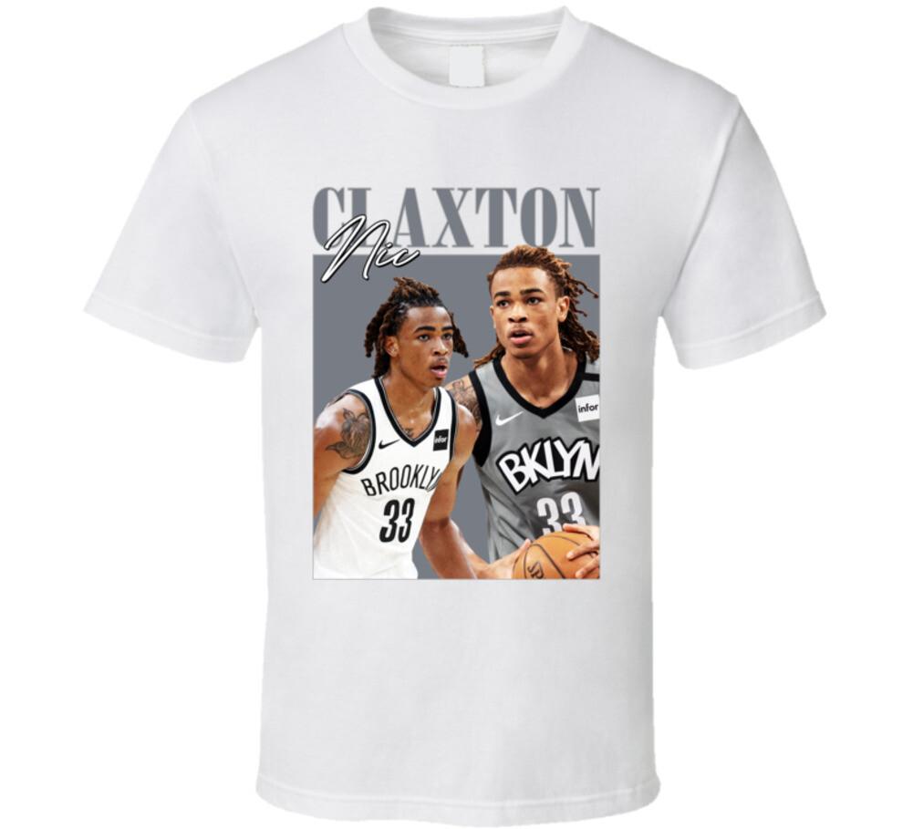 

Nic Claxton 90s Style T Shirt Mens Womens Tees Top 2XL