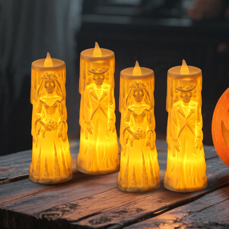 Halloween Party Bride Groom LED Candle Light 2025 Halloween Home Decoration Haunted House Horror Props Creative Wedding Gifts