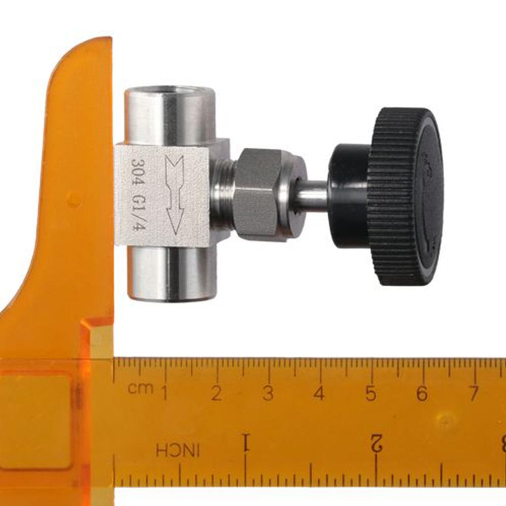 Vanne à aiguille en acier inoxydable 304 Argent Tube à air Vanne manuelle Vanne à bille durable Eau Gaz Huile