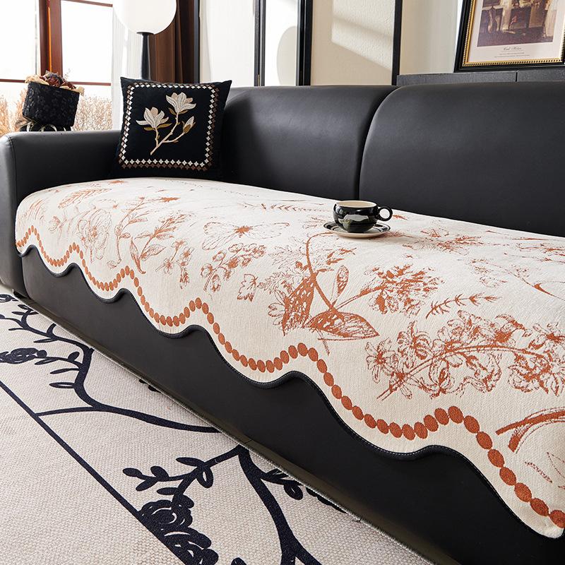 Fashion Sofa Cushion Chenille Floral Jacquard Sofa Cushion Living Room Non-slip Couch Covers Cloth Towel All Seasons Slipcover