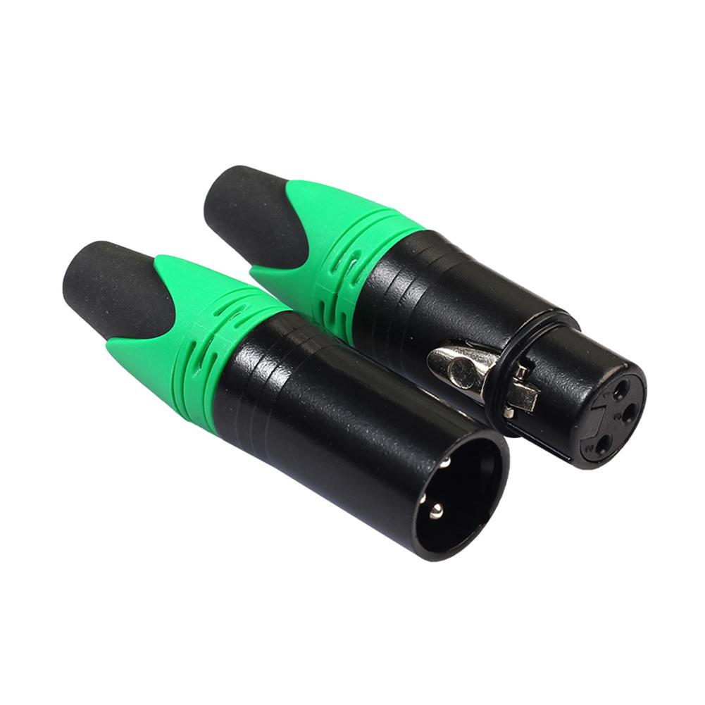 2pcs 3Pin XLR Female Male Microphone Audio Cable Plug DIY Connectors Adapters